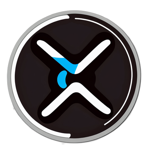 Stiker Logo XRP dengan Grafik Digital