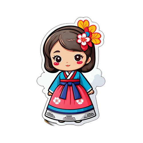 Sticker que muestra la cultura surcoreana