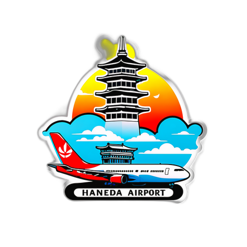 羽田空港のシンボリックビルの変形ステッカー