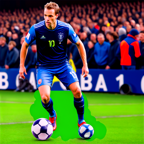 Sticker af Tobias Hansen klar til at drible