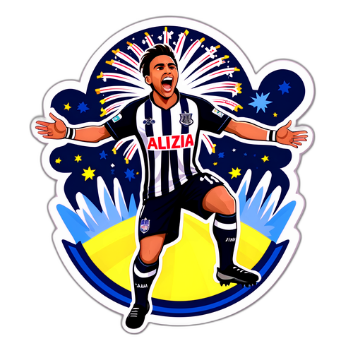 Jugador de Alianza Lima Celebrando con Fuegos Artificiales