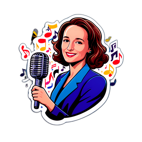 Camille Cottin avec microphone