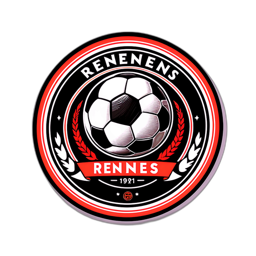 Stiker Gaya Retro dengan Logo Rennes