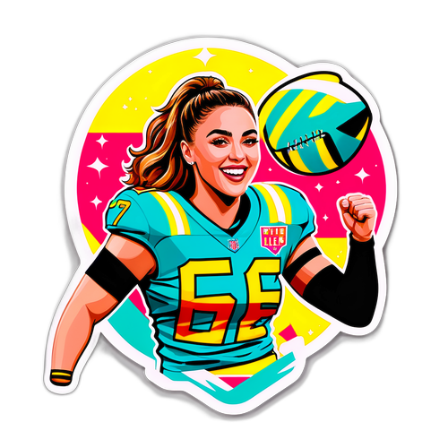 Celebratory Football Sticker of Kylie Kelce