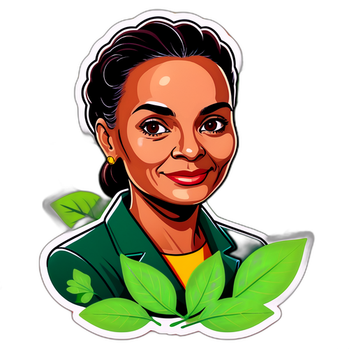 Adesivo de Marina Silva com Folhagens