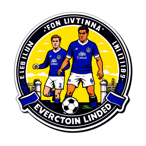 Stiker Retro Everton vs Leeds United