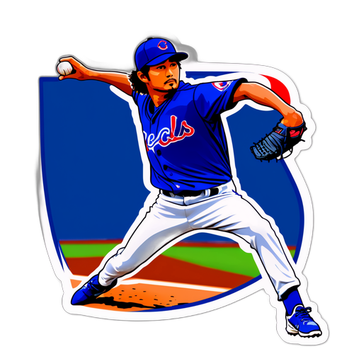 元投手ダルビッシュ有の力強いピッチングフォームデザイン