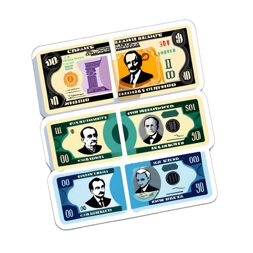 新舊鈔票對比貼紙