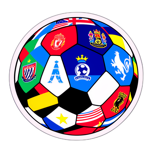 Stilig klistremerke av en fotball med Premier League-lag
