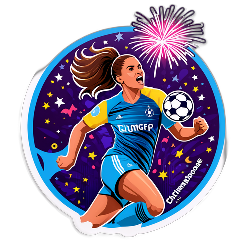 Vrouwelijke Voetballer in Actie voor de Champions League