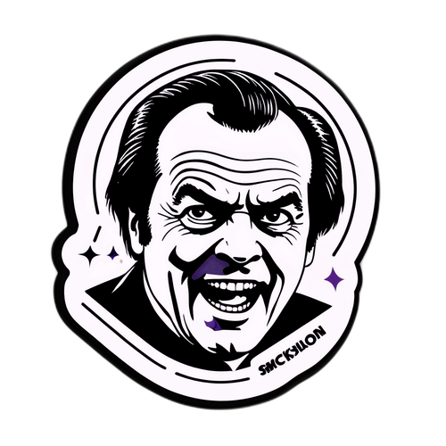 Sticker z ikoniczną sceną z filmu z Jackiem Nicholsonem