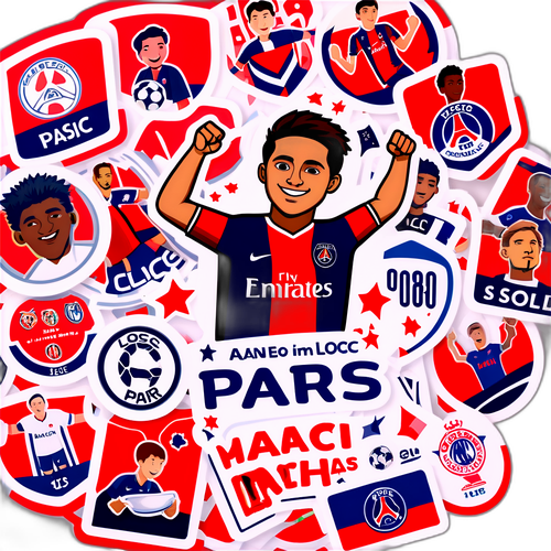 축구 팬 스티커: LOSC와 PSG 경기를 주제로 한 응원 메시지