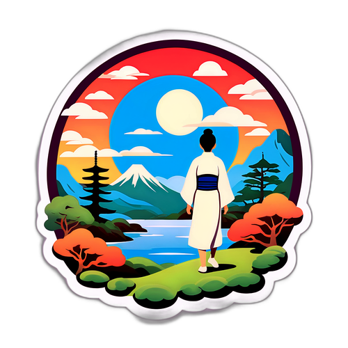 Roende Meditasjon i Japansk Landskap