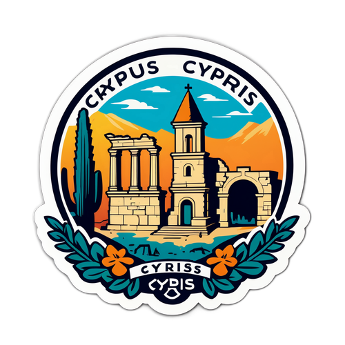 Retro Kıbrıs Sticker Tasarımı