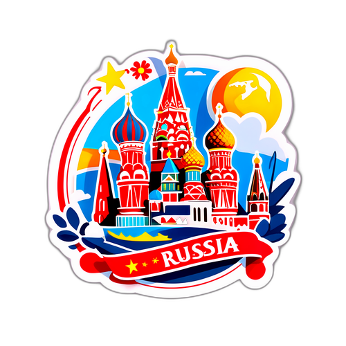 Стикер с известными достопримечательностями России