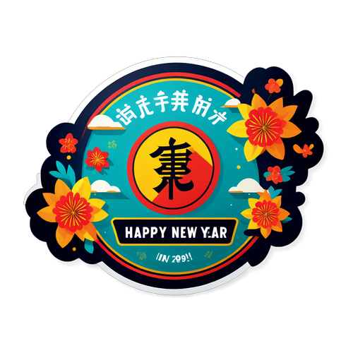 Sticker cu simboluri de Anul Nou Chinezesc