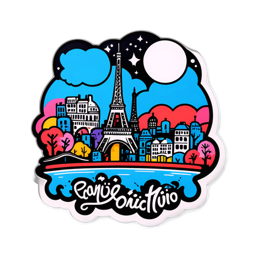 Design inspiré par Renaud : Paysage parisien en graffiti