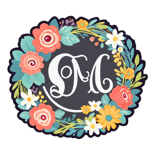 Floral Wreath with Customizable Monogram
