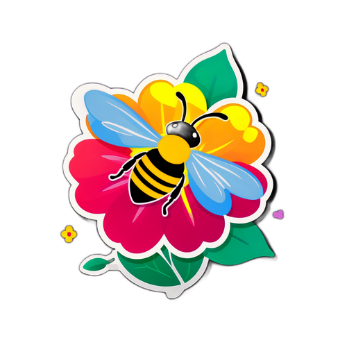 春意盎然的花朵与小蜜蜂