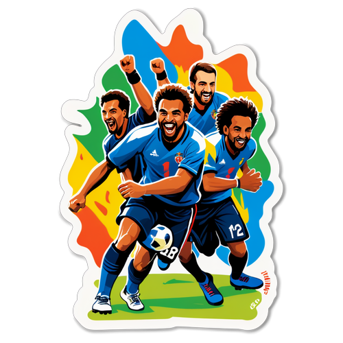 Vrolijke sticker van het 12 coup de midi spel