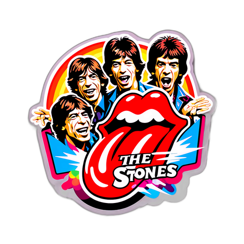 The Rolling Stones Logo med Rockekonsert Scene