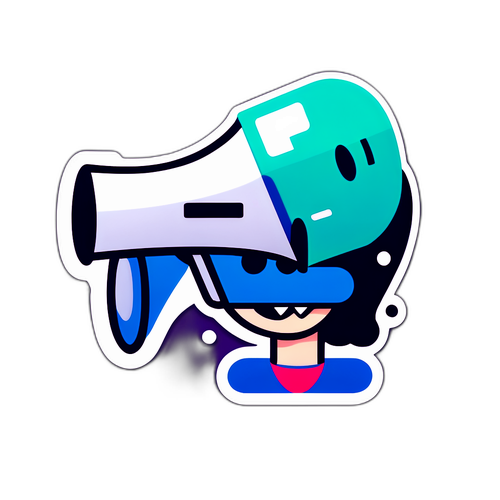 Персонаж с Мегафоном и Новыми Технологиями Коммуникации