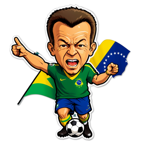 Dunga Dalam Aksi: Pelekat Dinamik yang Menggambarkan Semangat Bola Sepak Brazil!