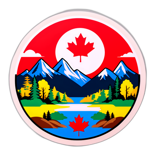 Sticker simbolic România-Canada