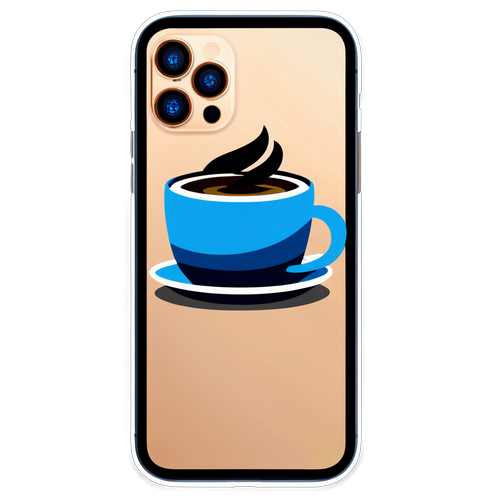 Autocollant de tasse de café sur un iPhone