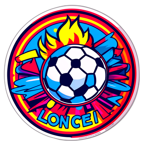 Логотип футбольного матчу Ліон - Ніцца в стилі поп-арт