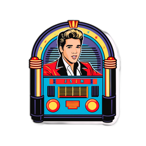 Retro Elvis Jukebox Sticker