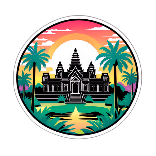 Serenong Disenyo ng Sticker na Inspirado ng Cambodia