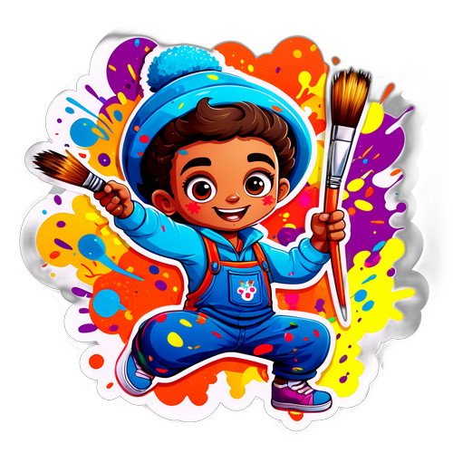 מדבקה משחקית של גל דה פז יוצרת אמנות