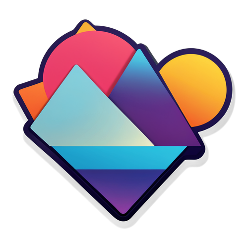 Sticker abstract cu forme geometrice