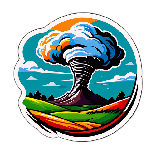 Hình ảnh bão tố cuốn qua cảnh đồng quê