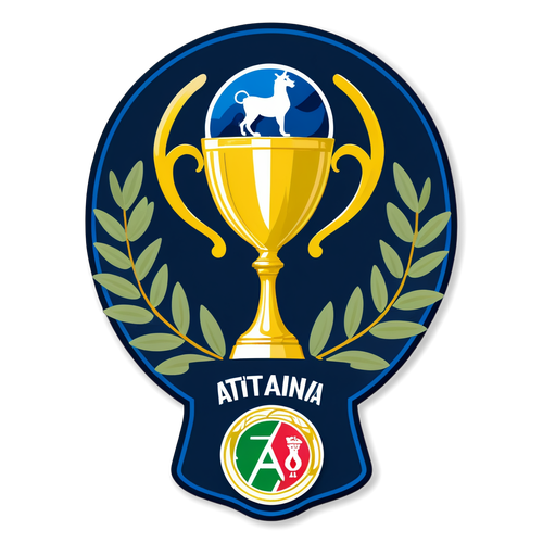 Stiker Atalanta dengan Piala Coppa Italia