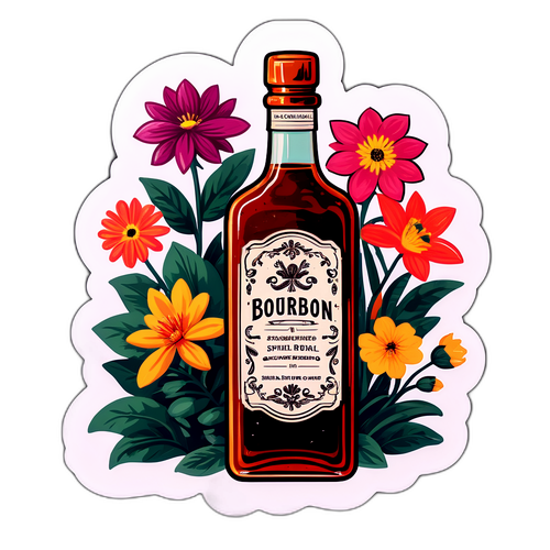 Vintage Bourbon Pullo ja Kukat