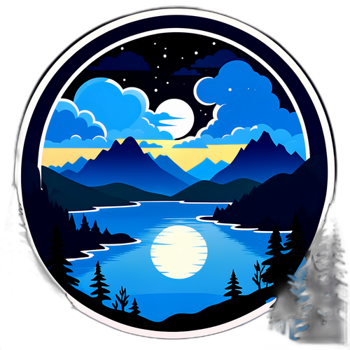 Nachtlandschaft mit Vollmond