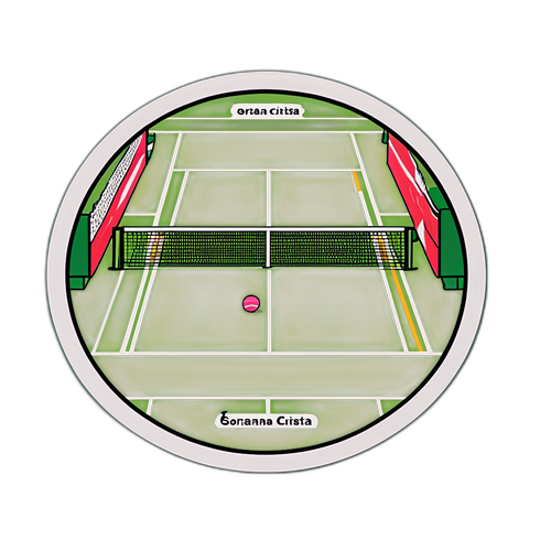 Ilustración minimalista de una cancha de tenis