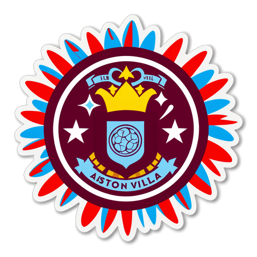 Feirende Aston Villa-logo med fyrverkeri