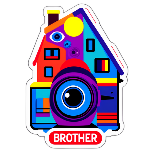Colorful Big Brother House Sticker