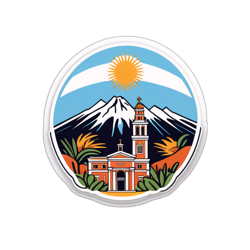 Autocollant illustrant la tradition et la modernité en Argentine