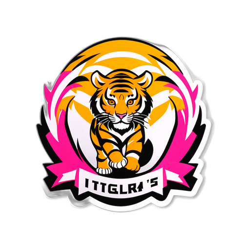 Спортивная наклейка с тиграми