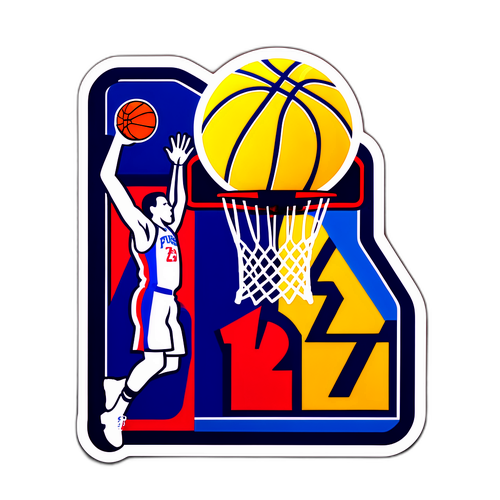 Sticker na may tema ng basketball ng 76ers at Pacers