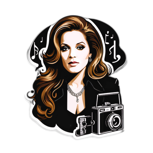 Eleganter Aufkleber mit Porträt von Lisa Marie Presley