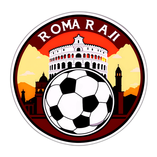 Elegancka naklejka AS Roma z historycznym włoskim zabytkiem