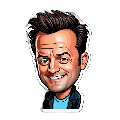 Karikatyr av Matthew Perry som en rolig karaktär