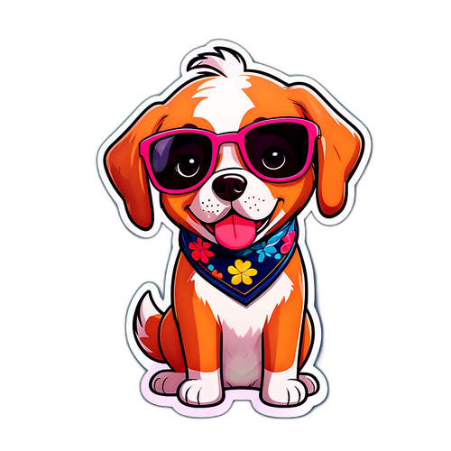 Uroczy Pies z Okularkami i Chustą