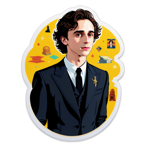 Elegant Portrayal of Timothée Chalamet