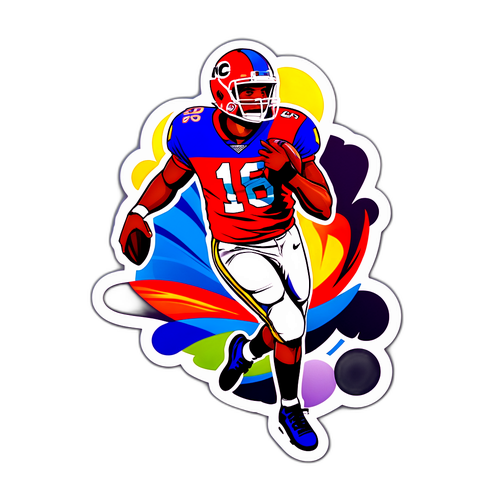 Dynamic Football Player Sticker